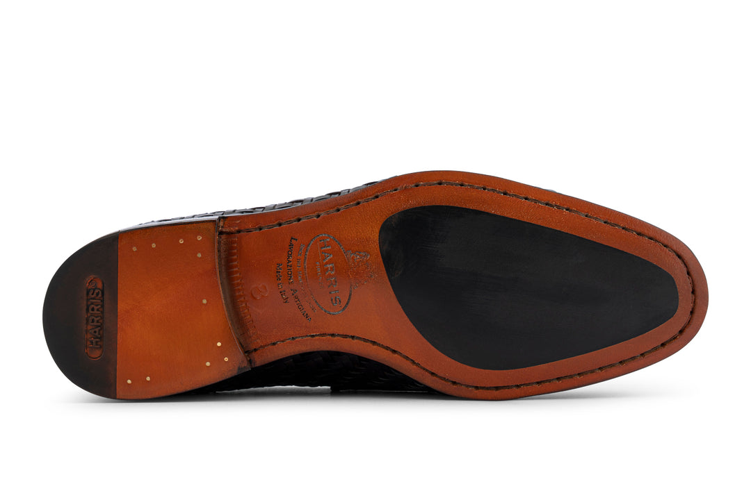 Points à la main Moccasin en cuir tissé à la main