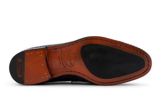 Mocassino in pelle intrecciata dipinto a mano