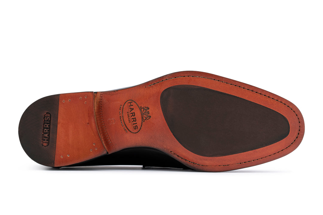 Mocassino in pelle pieno fiore nero