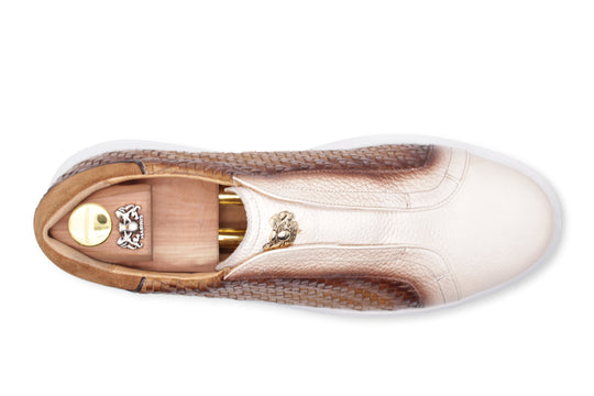 Arrendas de bifurcación en cuero entrelazado