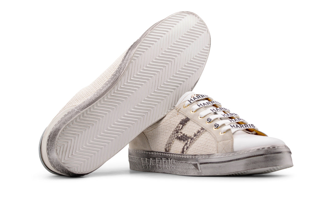 Baskets en cuir et en toile vintage