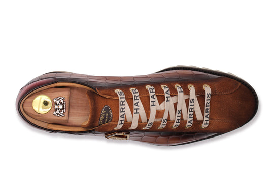 Krokodileffekt Leder -Turnschuhe und Wildleder