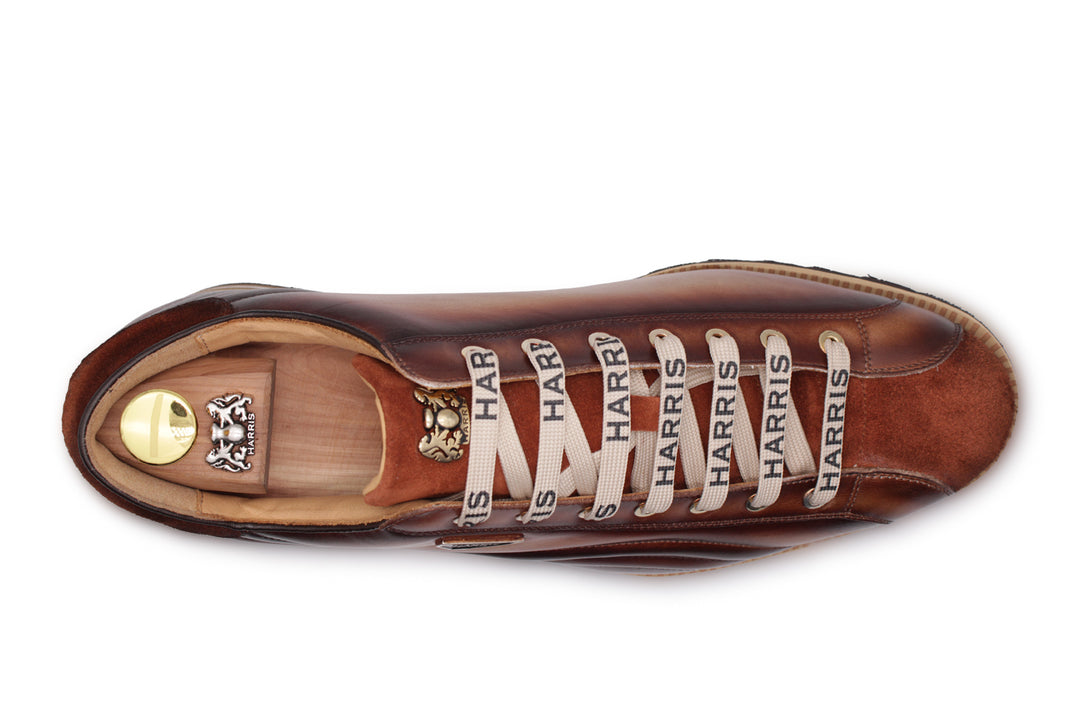 Hand -painted leather sneakers and suede