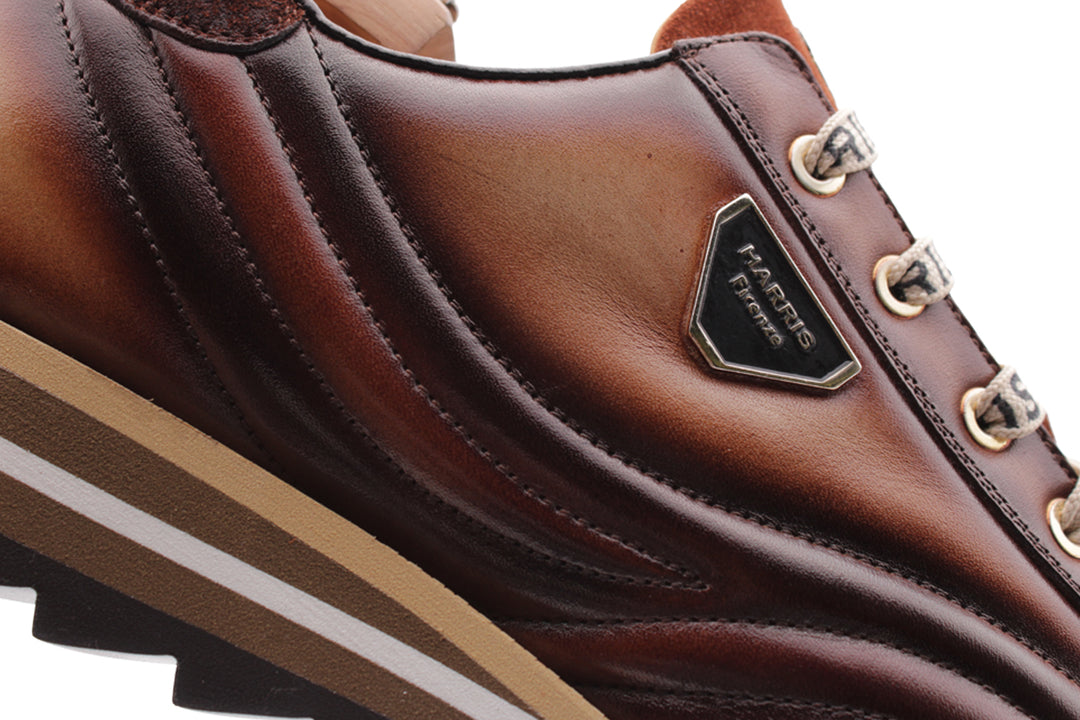 Hand -painted leather sneakers and suede
