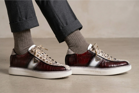 Deportivas efecto cocodrilo y detalles de pitón