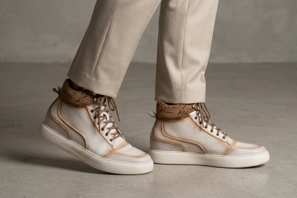 Ankle boot in soft shaded leather