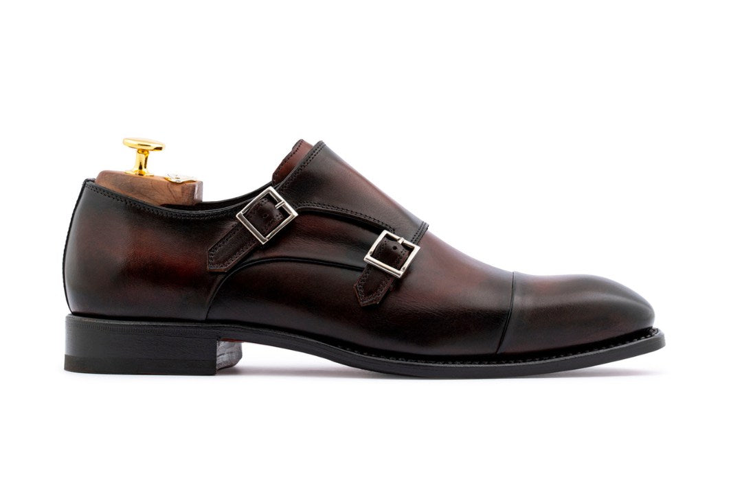 Hand-painted and shaded double monk strap