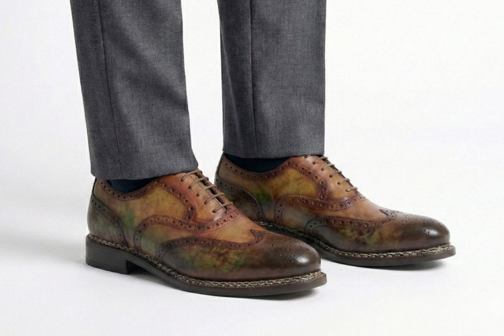 Francesina dipinta a mano con lavorazione Norvegese