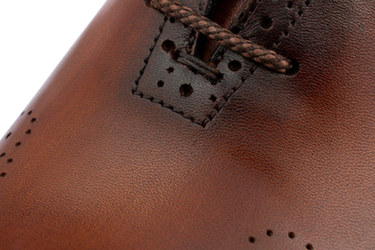 Hand-painted and shaded leather Oxford lace-up