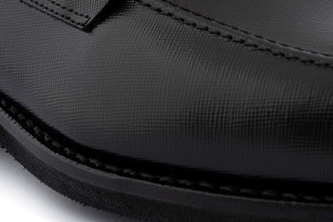 Mocassin en cuir imprimé noir