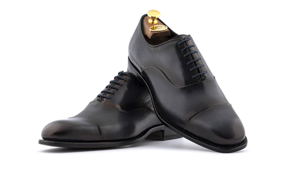 Gray hand-painted leather lace-up