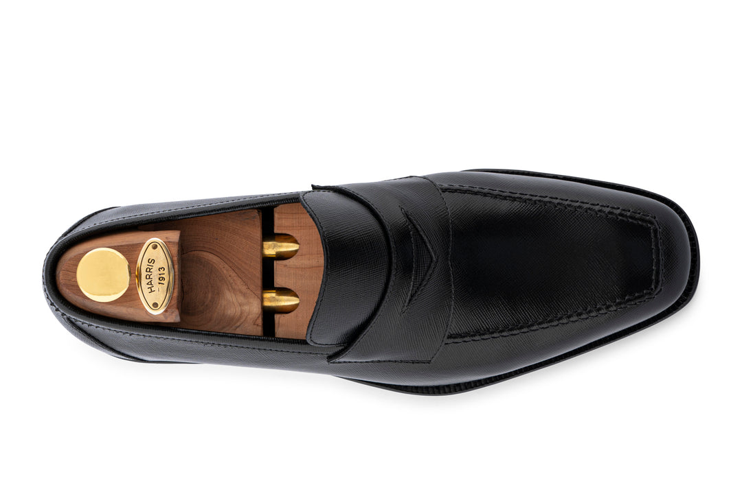 Printed leather moccasin