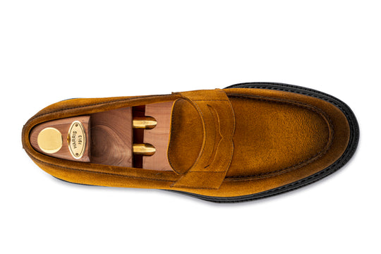 Mocassino in suede sfumato a mano