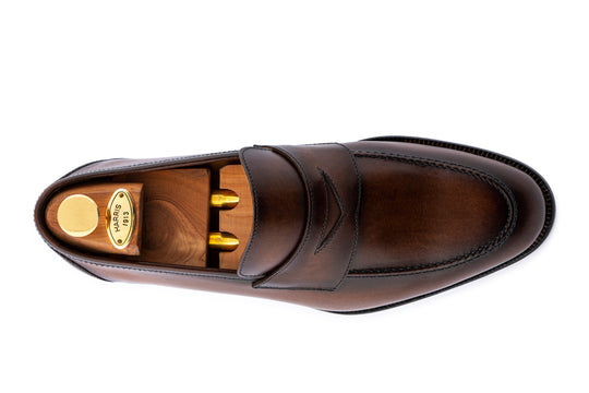 Mocassino in pelle anticata