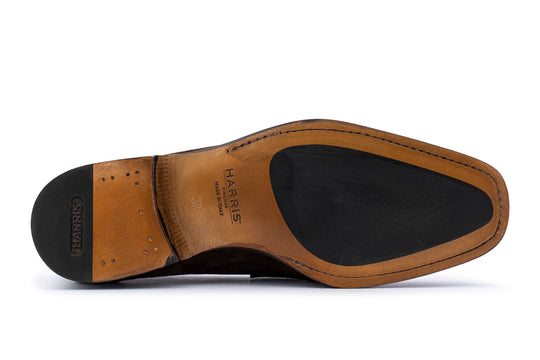 Mocassino in suede anticato a mano