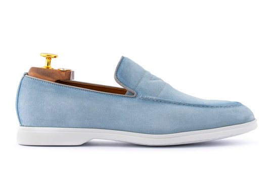 Mocassino in suede e suola in gomma