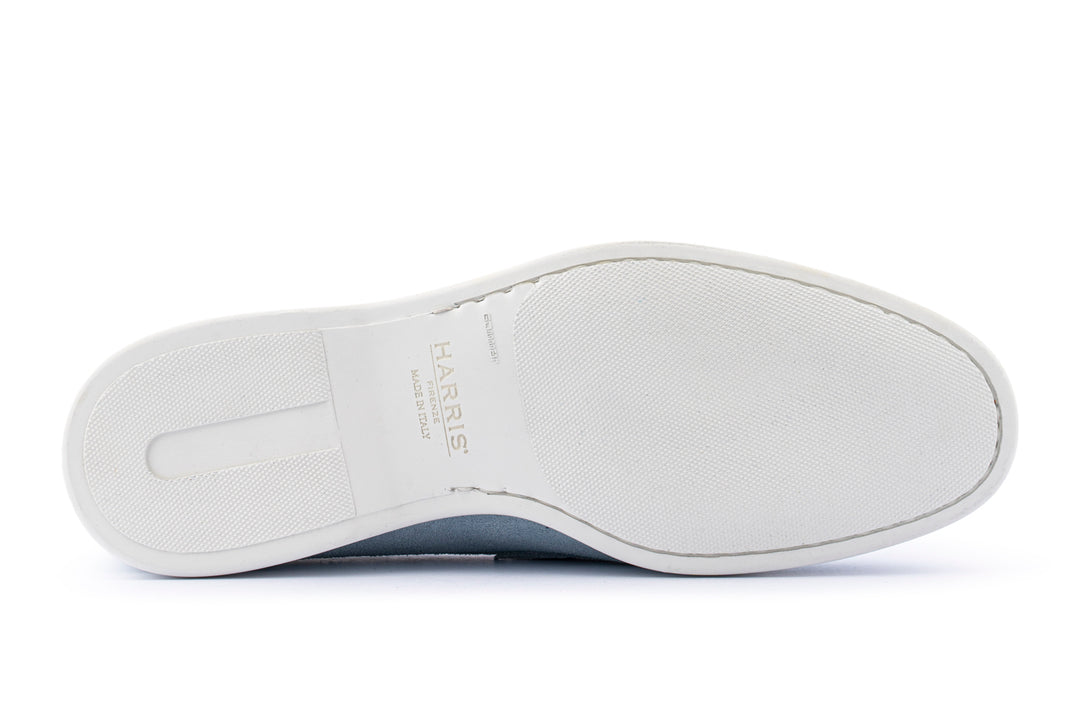 Suede moccasin and rubber sole