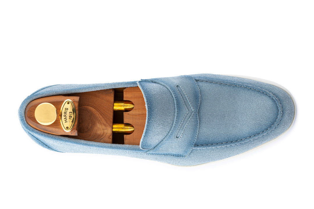 Suede moccasin and rubber sole