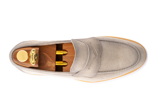 Mocassino in suede e suola in gomma