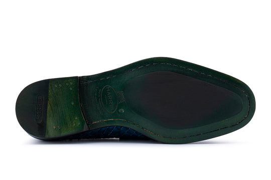 Mocassino in pelle intrecciata dipinto a mano