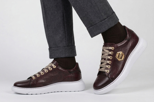 Real python leather sneakers