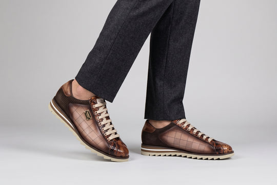 2817 Tweed and Python sneakers – Brown