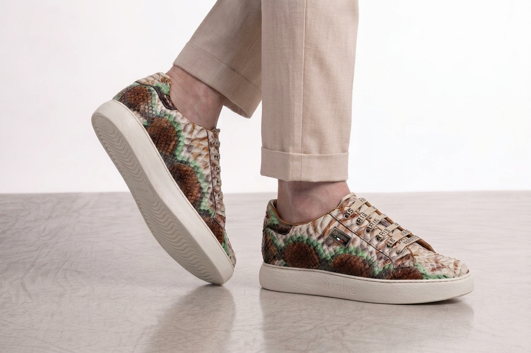 Multicolor python sneakers