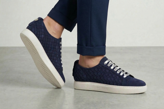 Woven leather sneakers