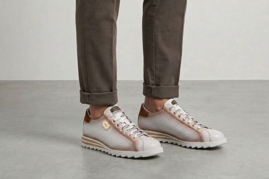 Sneakers in pelle Bubble dipinta a mano