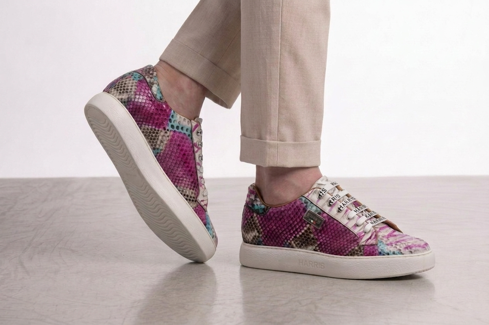 Multicolor python sneakers