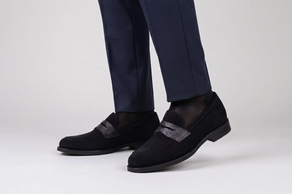 Terni moccasin in suede – Blue