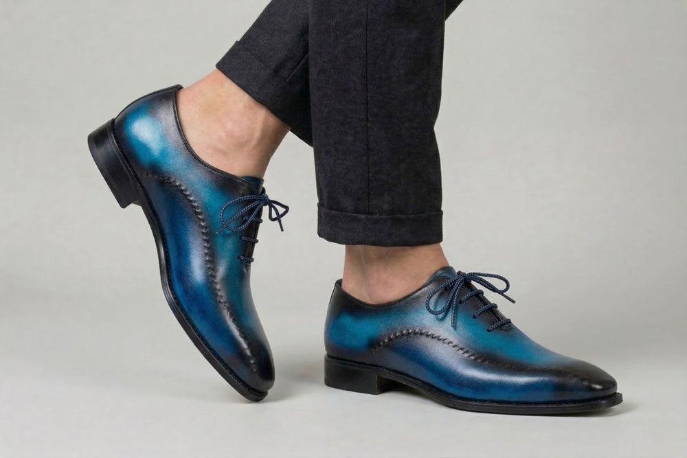 Hand-painted leather brogues