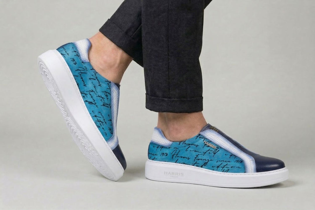 Sneakers slipon in pelle e suede writer