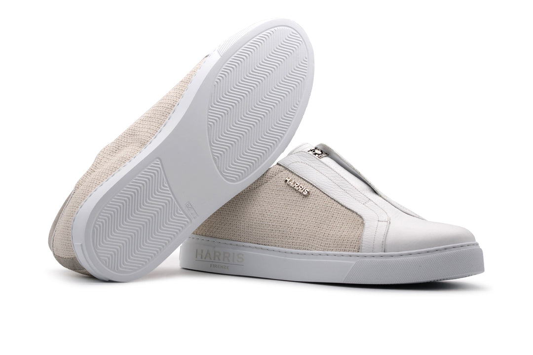 Sneakers slipon in tela e pelle