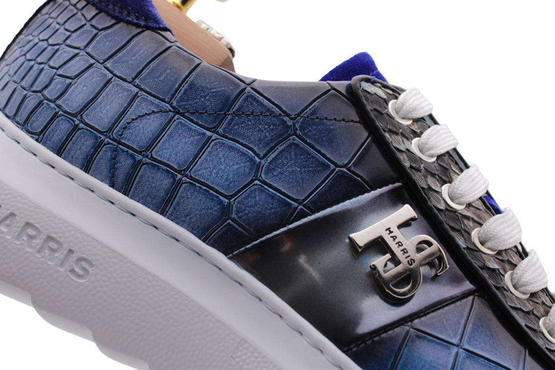 Sneakers effetto coccodrillo e pelle di pitone