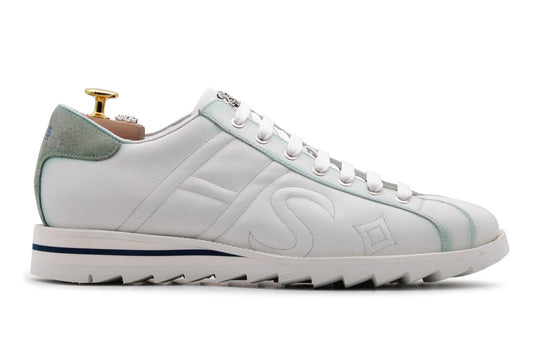 Sneakers in pelle con dettagli sfumati