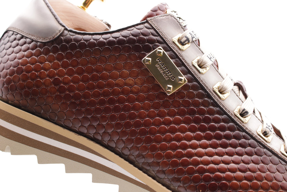 Hand-painted printed leather sneakers