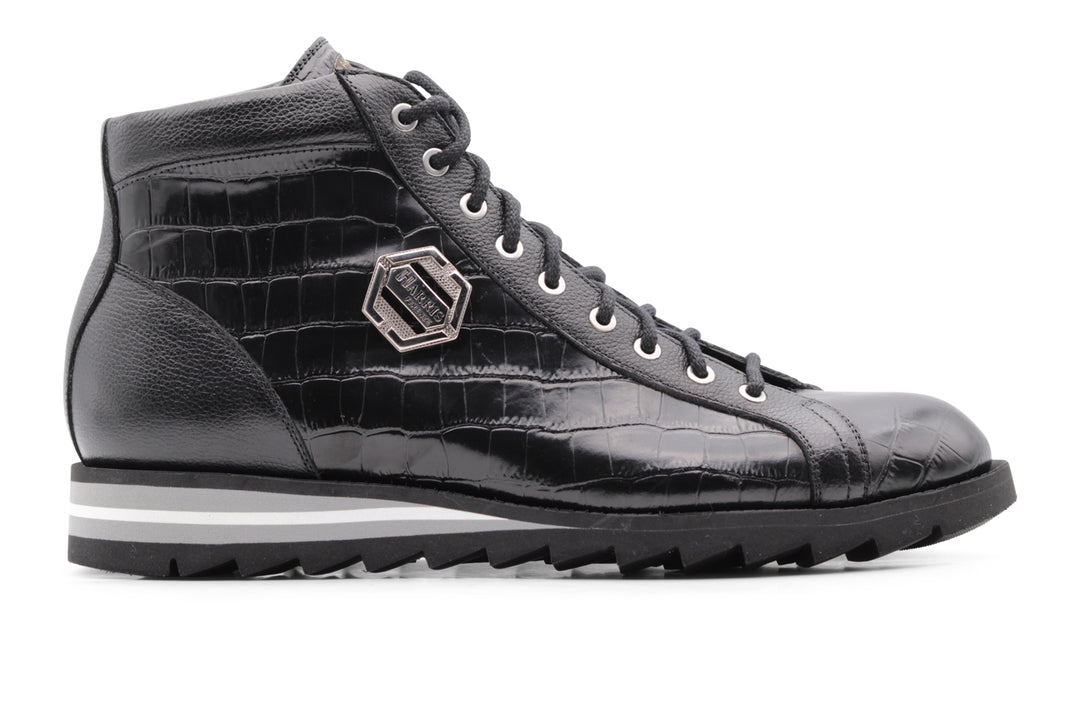 Polacchino in pelle effetto coccodrillo