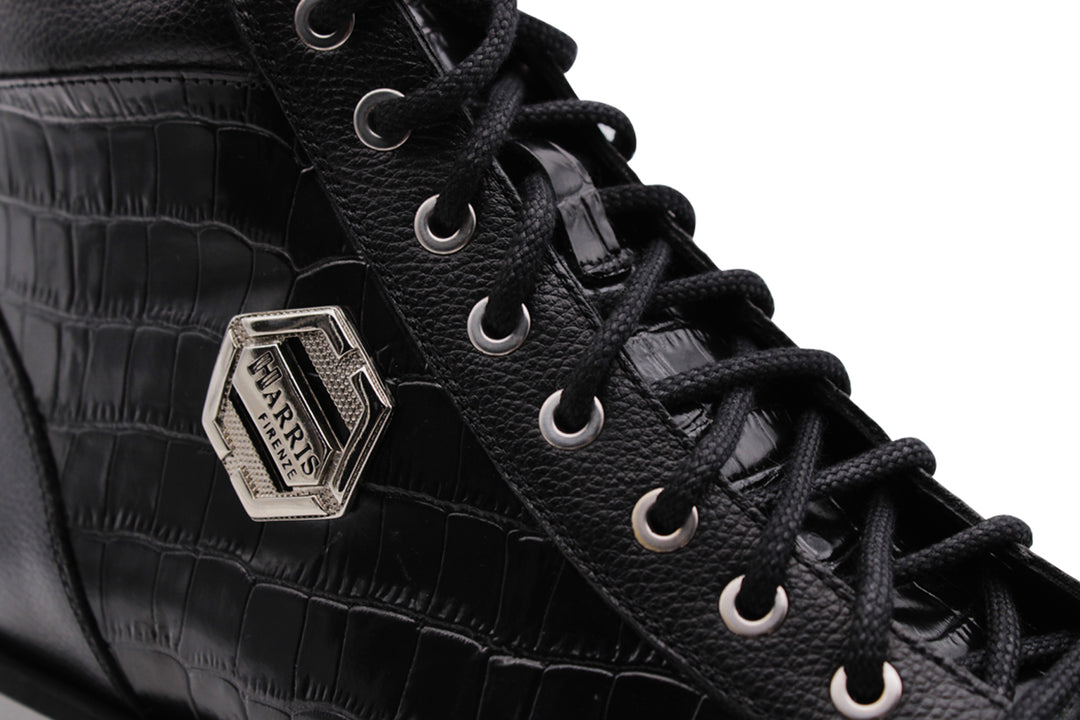 Polacchino in pelle effetto coccodrillo