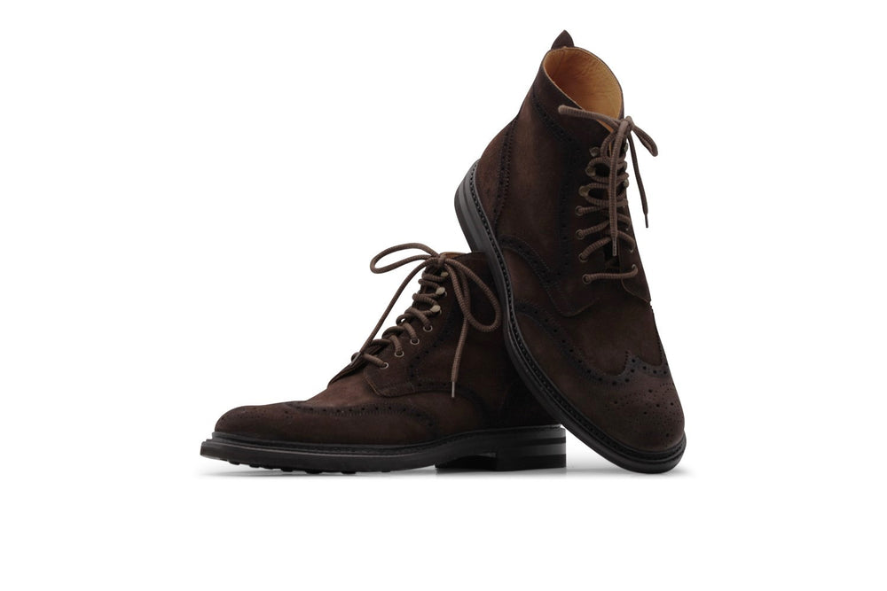 Suede ankle boot Testa di Moro with Brogue details