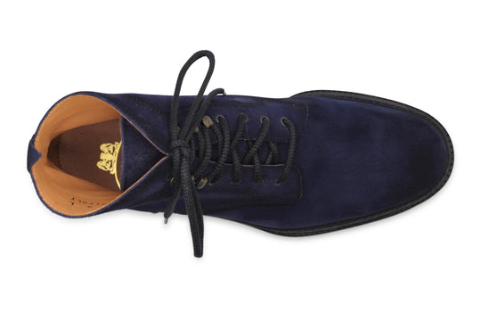 Bottine en daim lisse Bleu