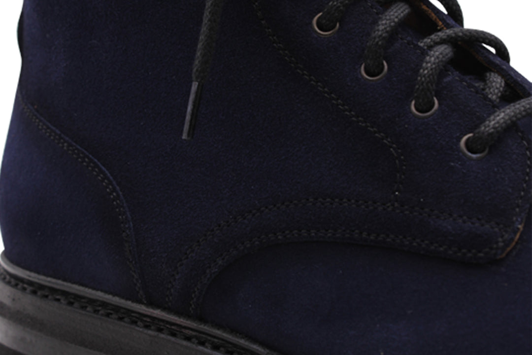 Polacchino liscio in suede Blu