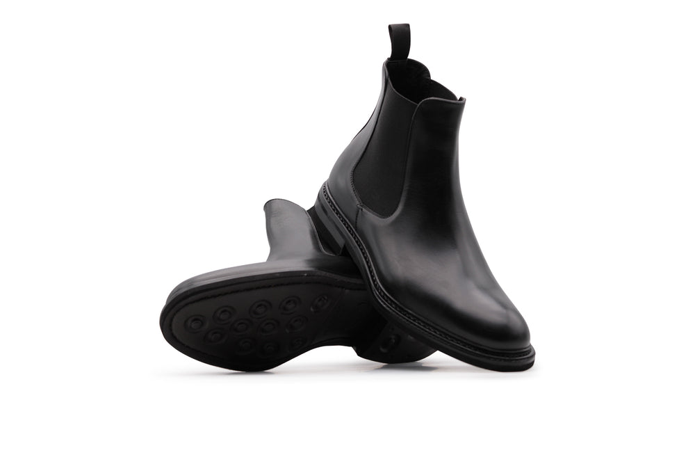 Polacchino liscio con elastico e suola in gomma