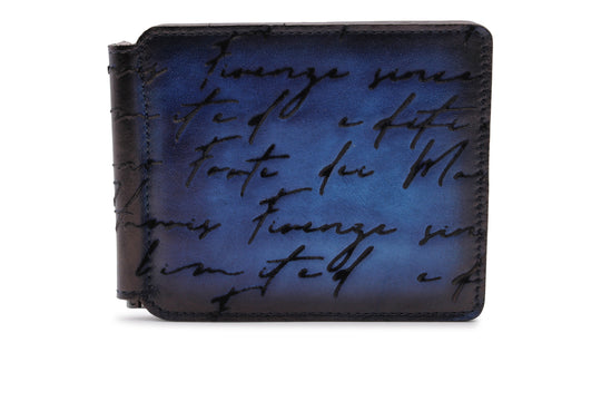 Porte-monnaie en cuir peint à la main et imprimé écrivain