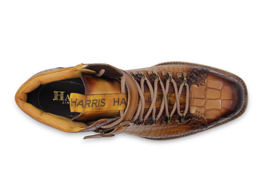 Polacchino in pelle effetto coccodrillo