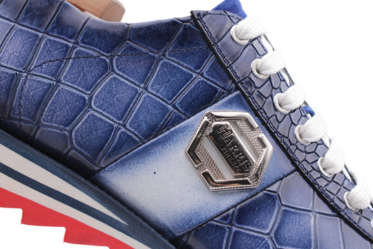 Sneakers with crocodile effect