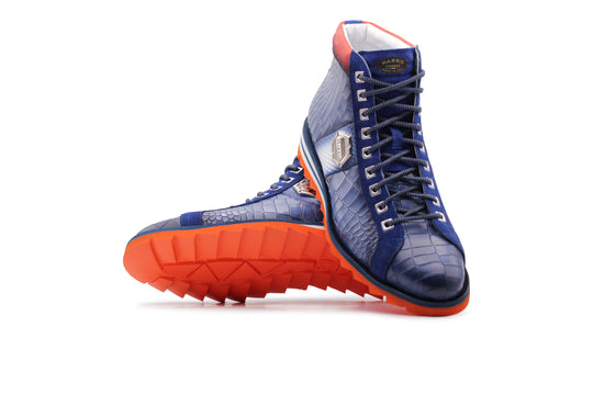 Polacchino in pelle effetto coccodrillo