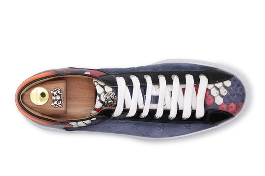 Zapatillas deportivas de ante Monogram y pitón