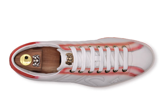 Sneaker in shaded leather and suede