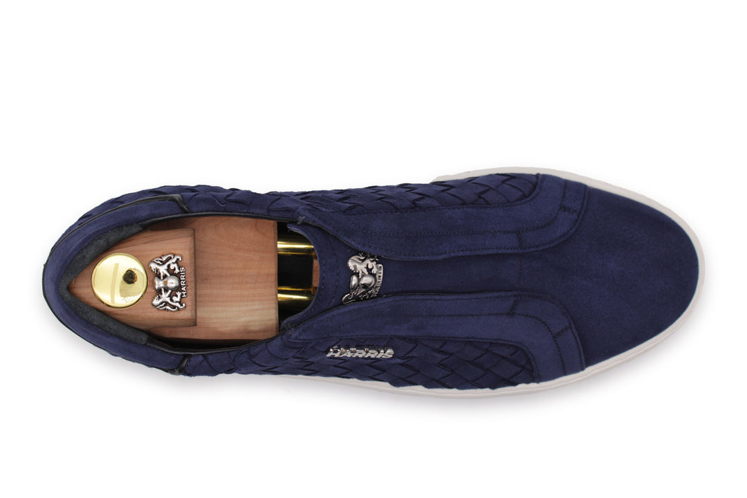Zapatillas slip-on de piel tejida
